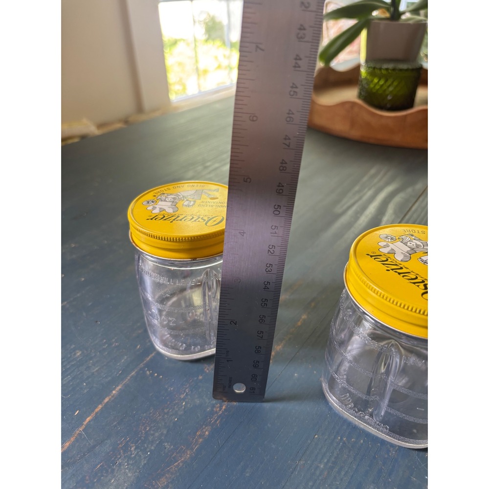 Vintage Osterizer Mini-Blend Container Set of 3 Yellow Lid 4oz Plastic Jars - Picture 7 of 9